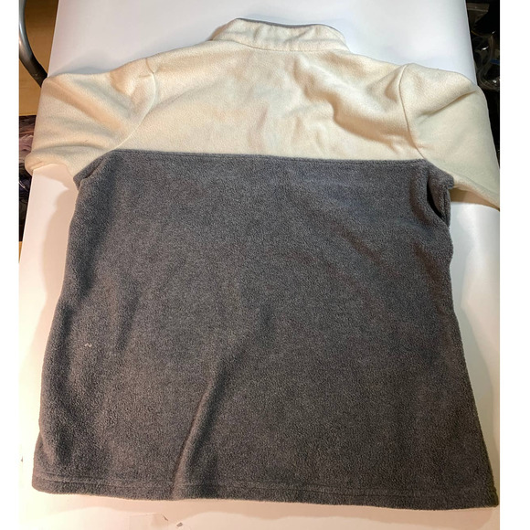 Columbia Fleece Quarter Button Jacket Gray/Cream Women's XL - Picture 3 of 7